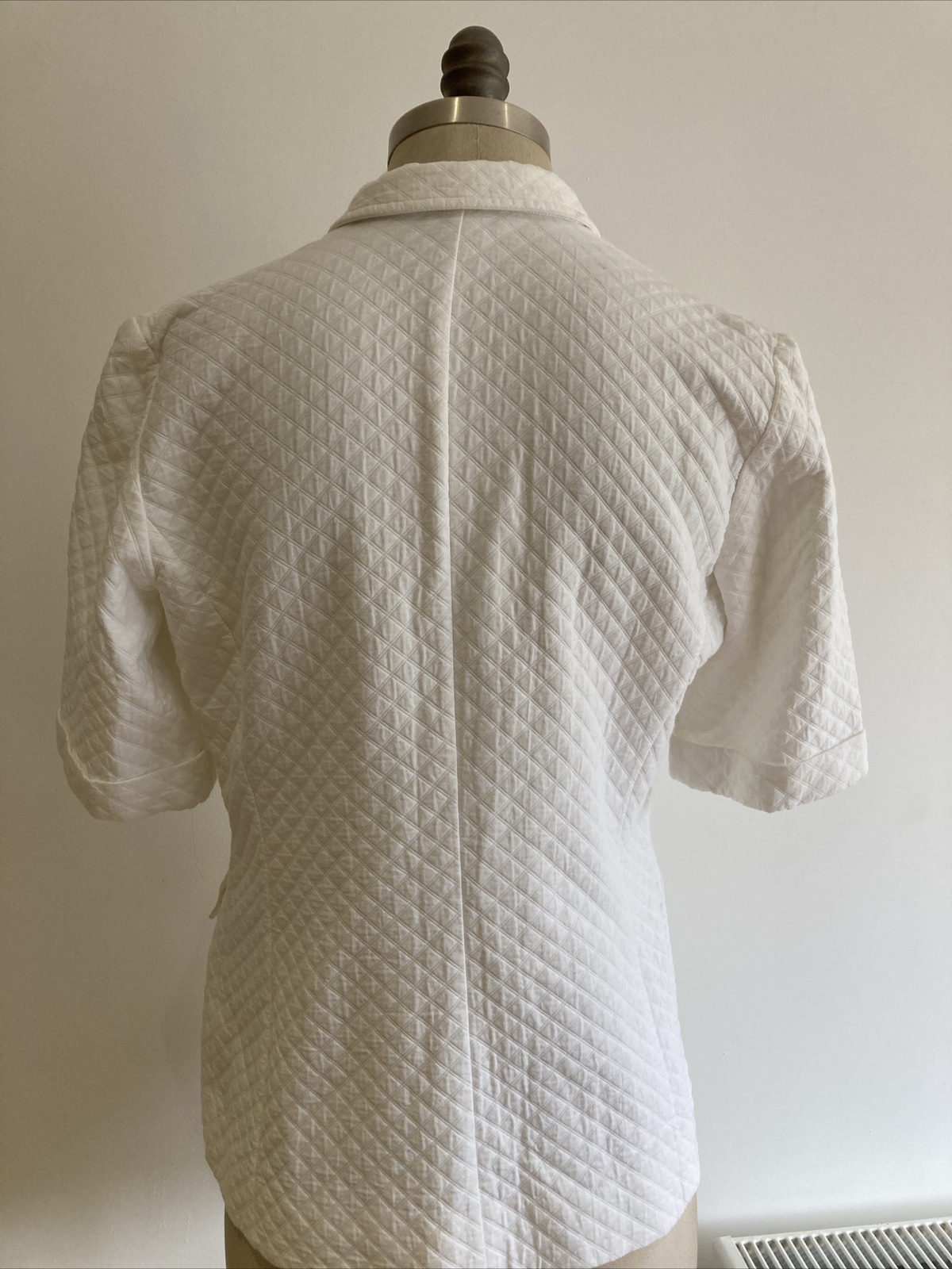 VINTAGE 1970s/80s Rodier Paris Double Breasted White Jacket, Size 18" pit to pit 4