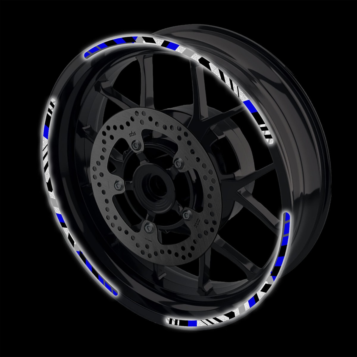 SH28 Blue 17 INCH REFLECTIVE RIM STICKER For Kawasaki Ninja 250 20