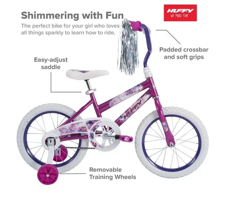 Huffy 16 in. Sea Star Kids Bike for Girls Ages 4 and up, Child, Metallic Purple - Image 2 of 4