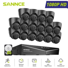 SANNCE 16CH 1080P HDMI 5IN1 DVR Security Camera System Outdoor EXIR Night Vision