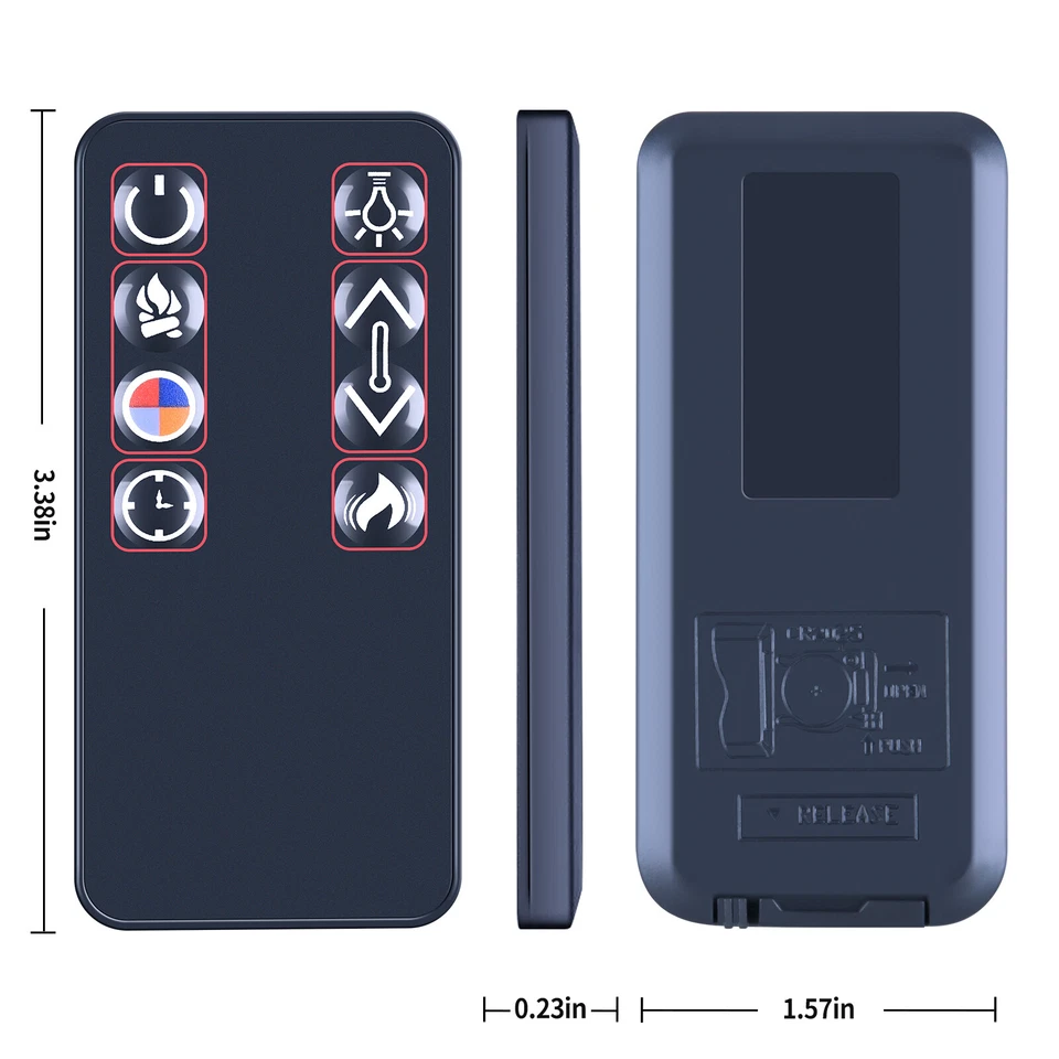 Replacement Remote Control For Real Flame Vivid Flame Electric Fireplace Firebox - Image 3 of 4