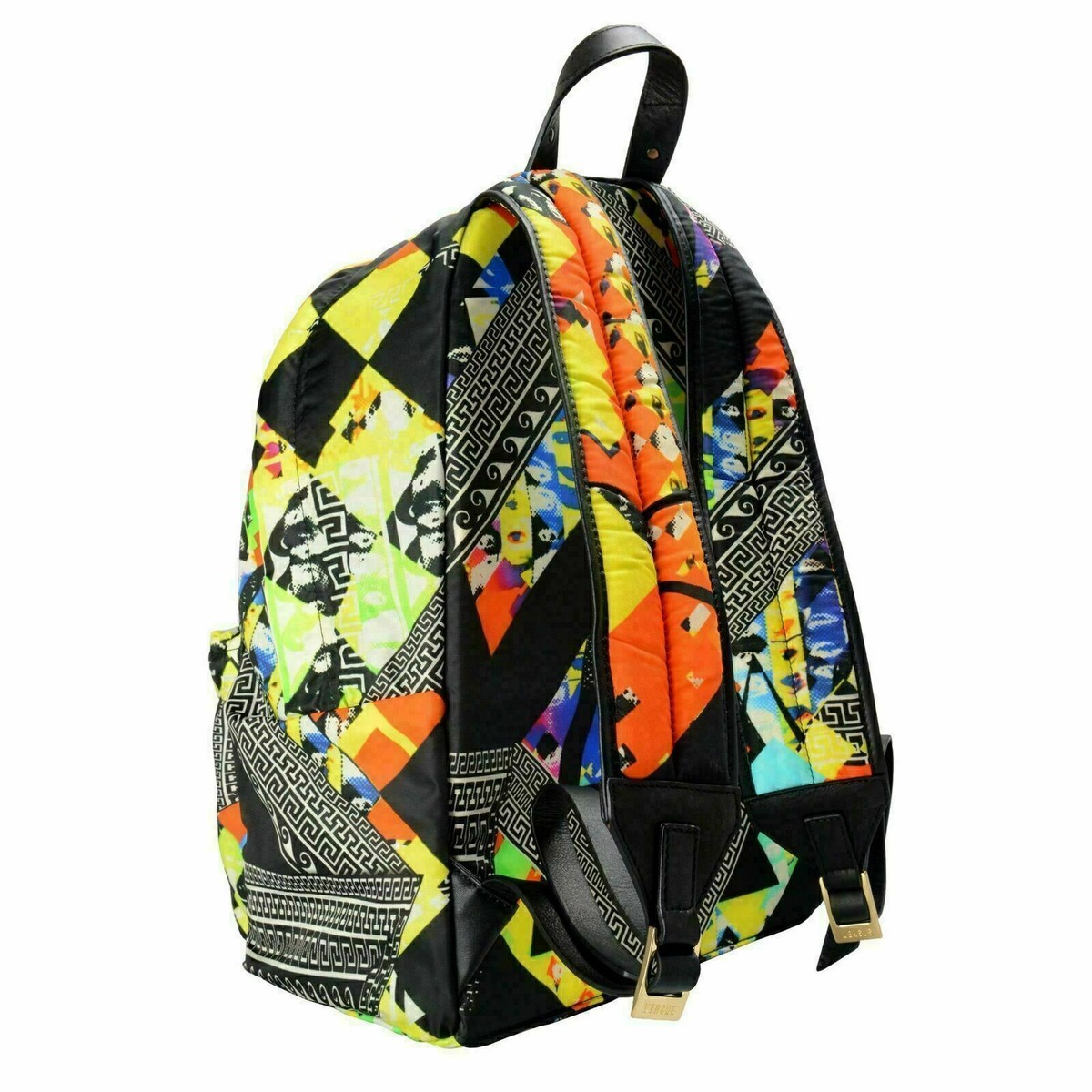 Versace Versus Trimmed Patterned Unisex Backpack Versace Versus Trimmed Multi-Color Patterned Unisex Backpack  main image 3