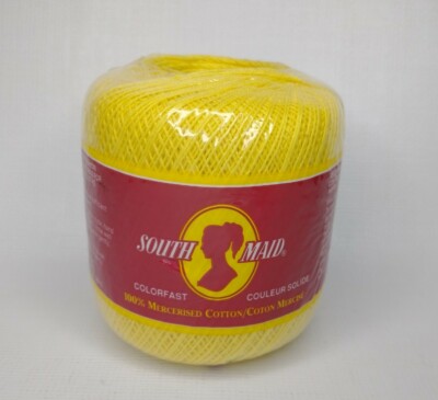South Maid Cotton Crochet Thread Article D-54 Color 499 Lemon Peel 350 Yards New