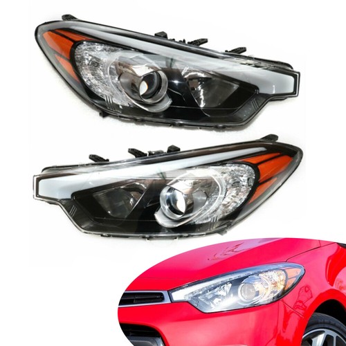 Pair FOR 2014 2015 2016 KIA FORTE HEADLIGHT HALOGEN FRONT HEAD LAMP Left & Right - Picture 2 of 42