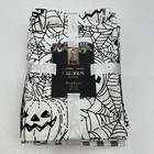 Cynthia Rowley Curious 8 Napkins Halloween Sider Web Buffalo Check 18" Cotton