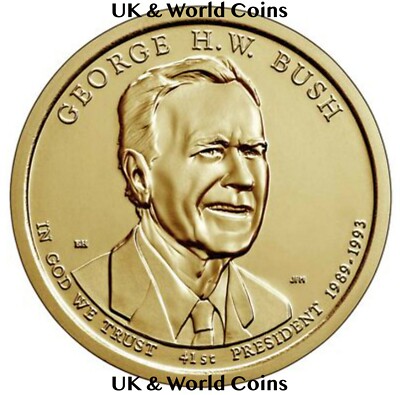 George H.W. Bush 2020 US P or D Unc Presidential Dollar Münze