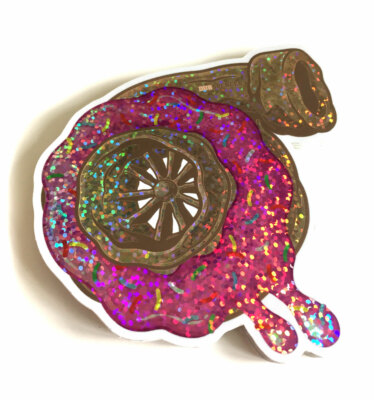 Turbocharger Donut Cinnamon Roll Effect Sticker Car Hologram Flakes Decal Stan