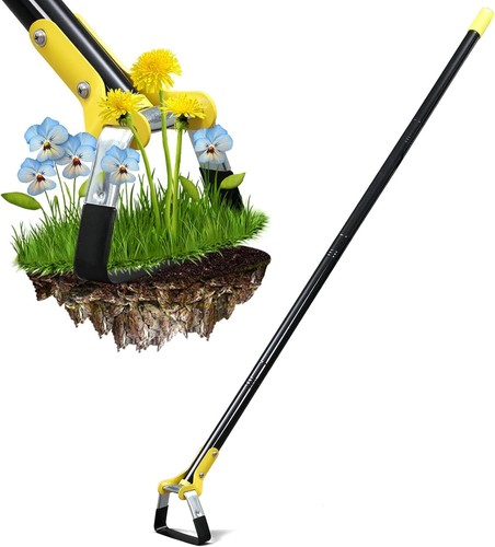 Stirrup Hoe Garden Tool - Hula Weeding Hoe for Gardening Long Handle Heavy Duty