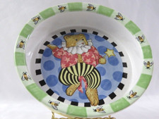 Kelly B Rightsell Portuguese Ceramic Child's Bowl Whimsical Circus Teddy Bear