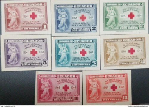 Red Cross Proof, Essay Ecuador Stamps