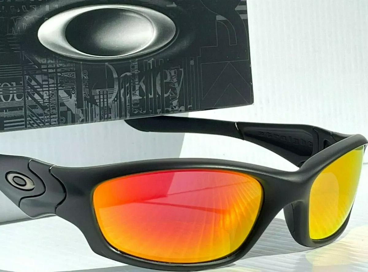 NEW Oakley STRAIGHT JACKET Matte Black POLARIZED Galaxy Ruby
