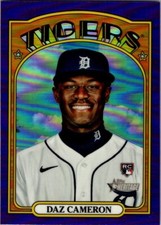 2021 TOPPS HERITAGE HIGH NUMBER HOT BOX PURPLE CHROME #575 DAZ CAMERON RC