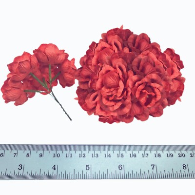 Peony 2'' Rainbow Handmade Paper Flower DIY Wedding Scrapbook corsage bouquet