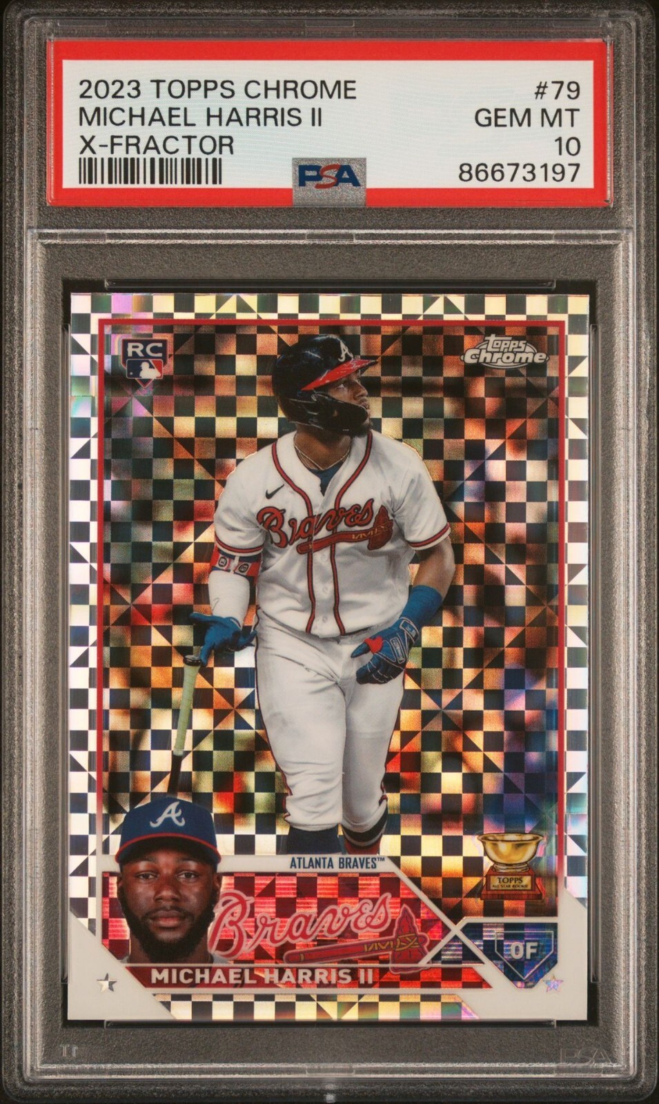 2023 Topps Chrome Michael Harris II #79 RC X-Fractor PSA 10 GEM MT BRAVES