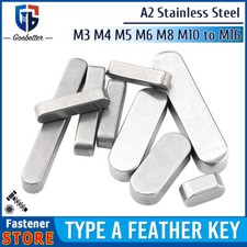 Parallel Keys Round Ends Drive Shaft Steel Type A Feather Key A2 Stainless Steel