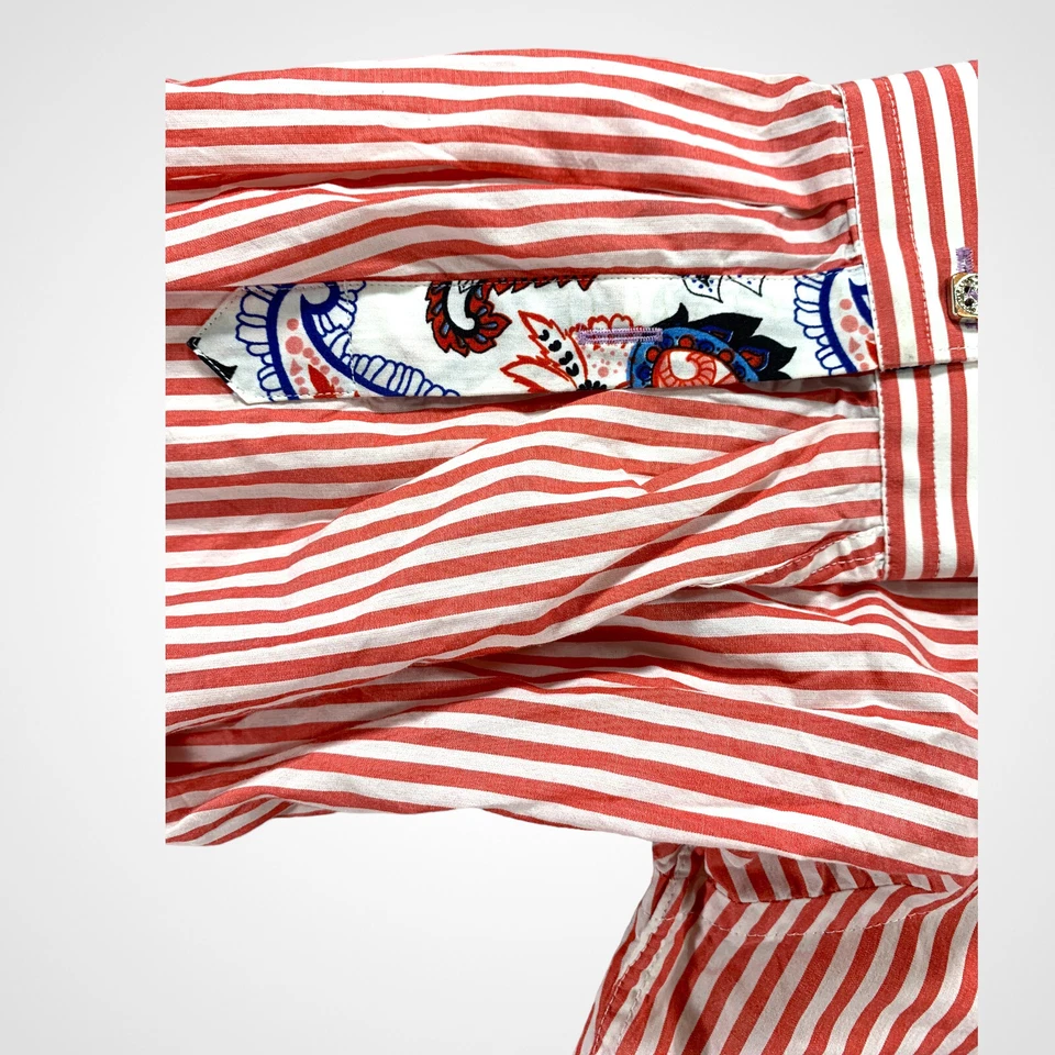 Jared Lang Shirt Mens XL Flip Cuff Epaulettes Roll Tab Sleeve Embroidered Logo - Image 4 of 4