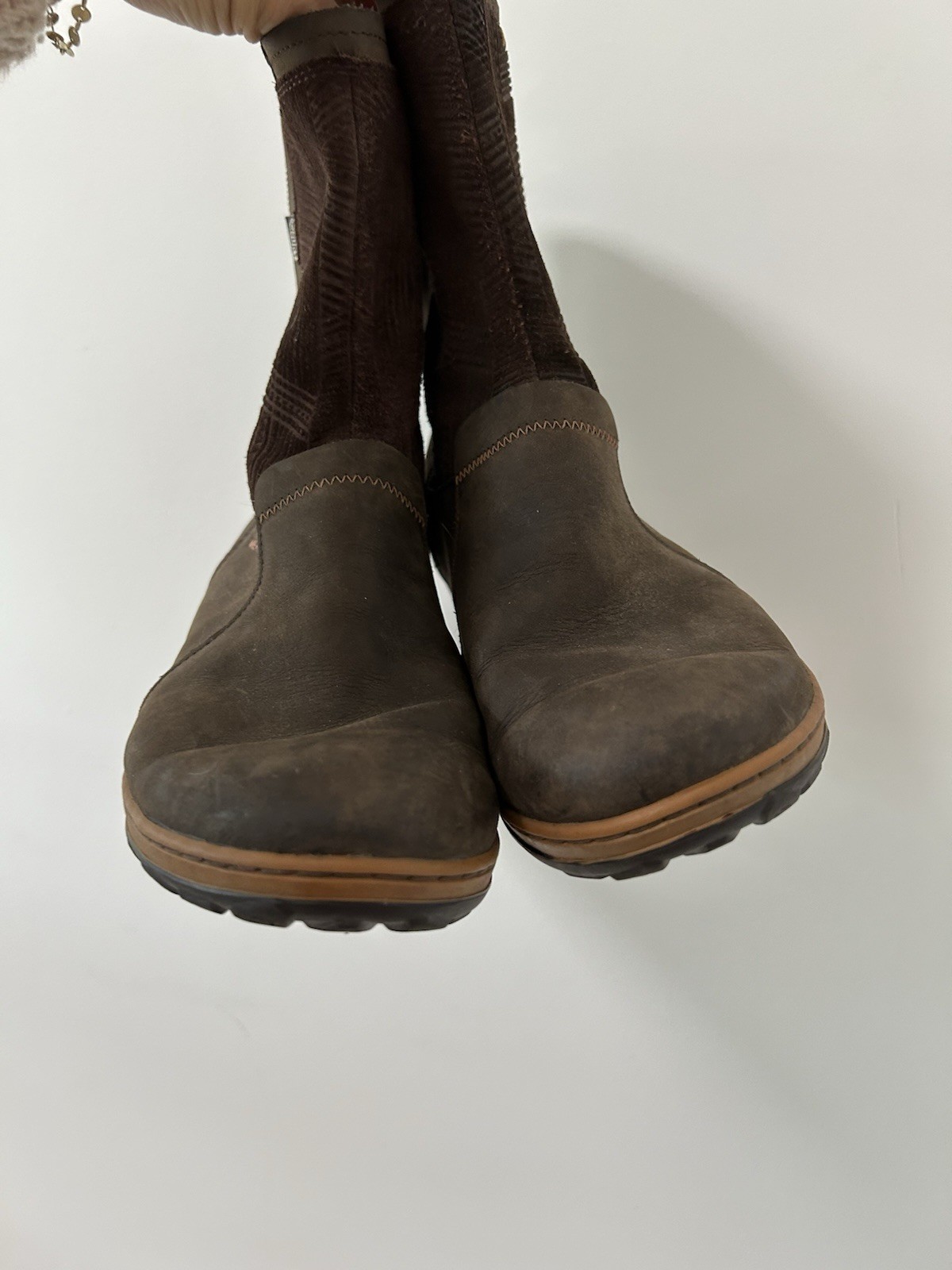 Merrell Ashland Vee stivali medi marroni pelle scamosciata impermeabili taglia 10 5