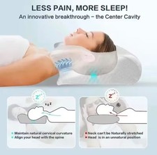Cervical Memory Foam Pillow Ergonomic Orthopedic Neck Support Contour Sleep
