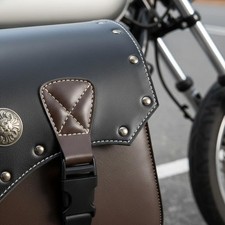 2 Pieces Motorcycle Side Bag Retro Design Motorbike Saddle Bags Rivet Outing