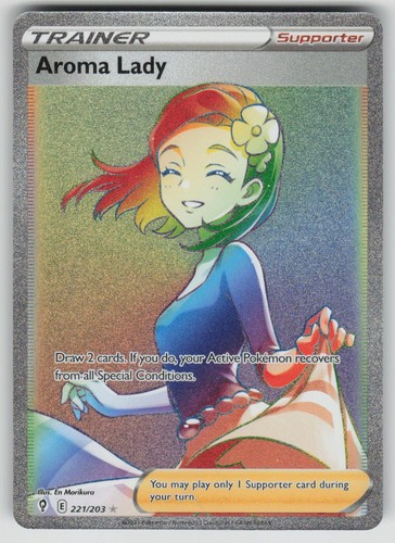 Aroma Lady 221/203 Rainbow Rare Evolving Skies Pokemon Holo Near Mint