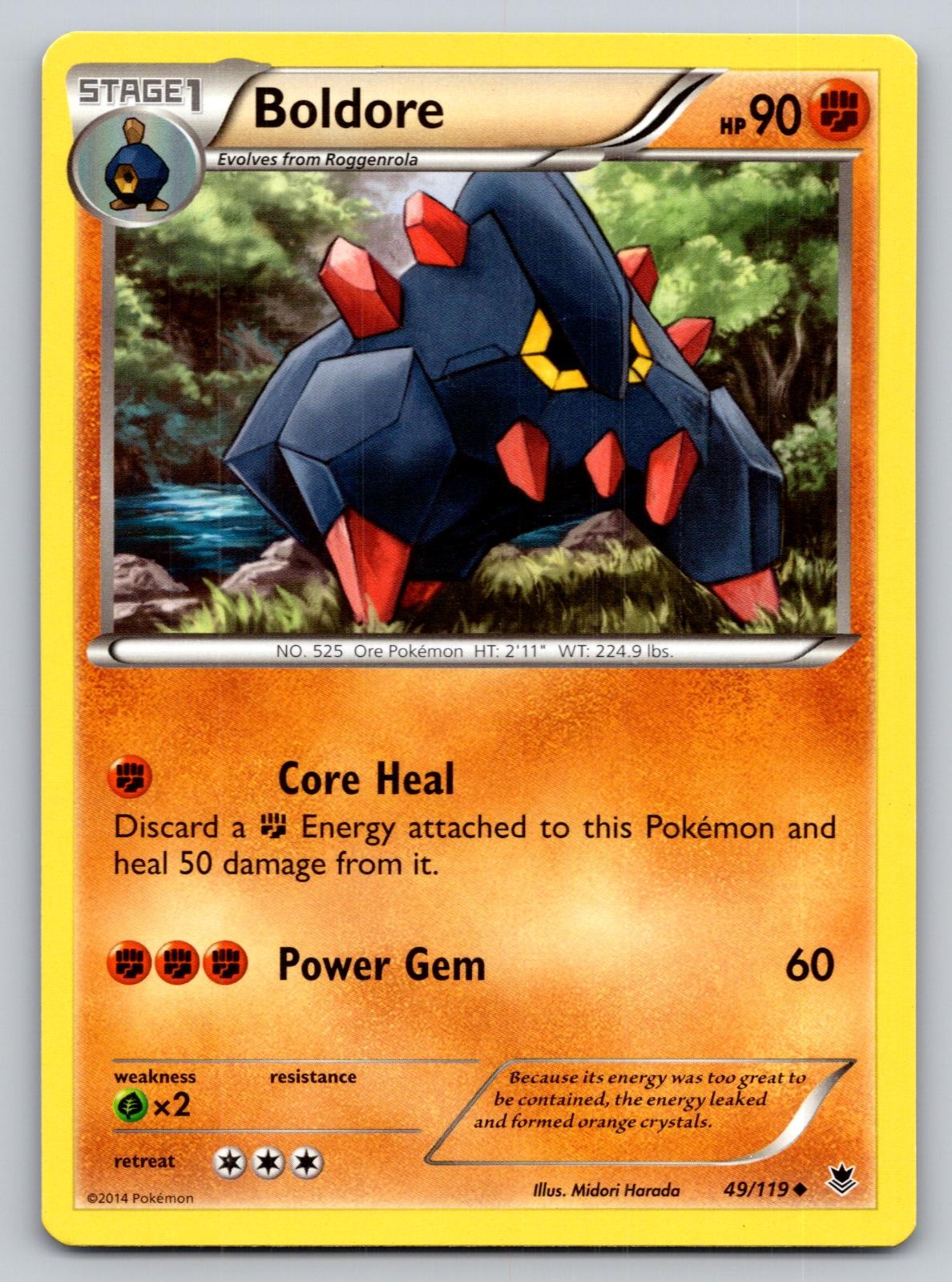 Pokemon Boldore 49/119 Uncommon Phantom Forces MP