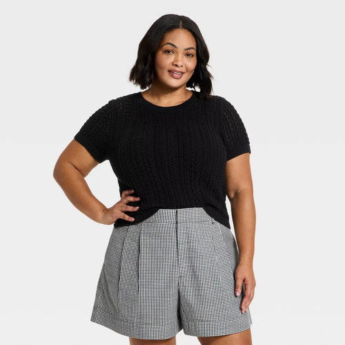Damen Kurzarm Häkel Pullover Oberteil - A New Day - Bild 1 von 9