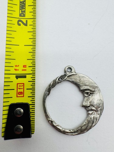 Gallo Pewter Moon Face Pendant 1.5 Inch Handcrafted Unique Design