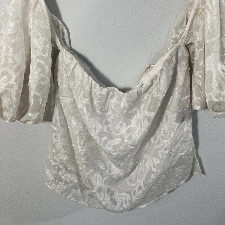 Blusa Delicada Hooligan Y2K Mujer Hombro Descubierto Marfil Hada Victoriana Mediana Foto 2 de 4