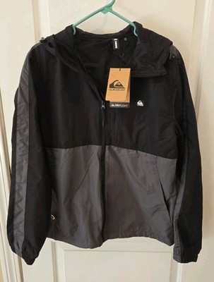 Quicksilver Dry Flight Full Zip Hooded Jacket Mens S Packable NWT H20 Resistant 