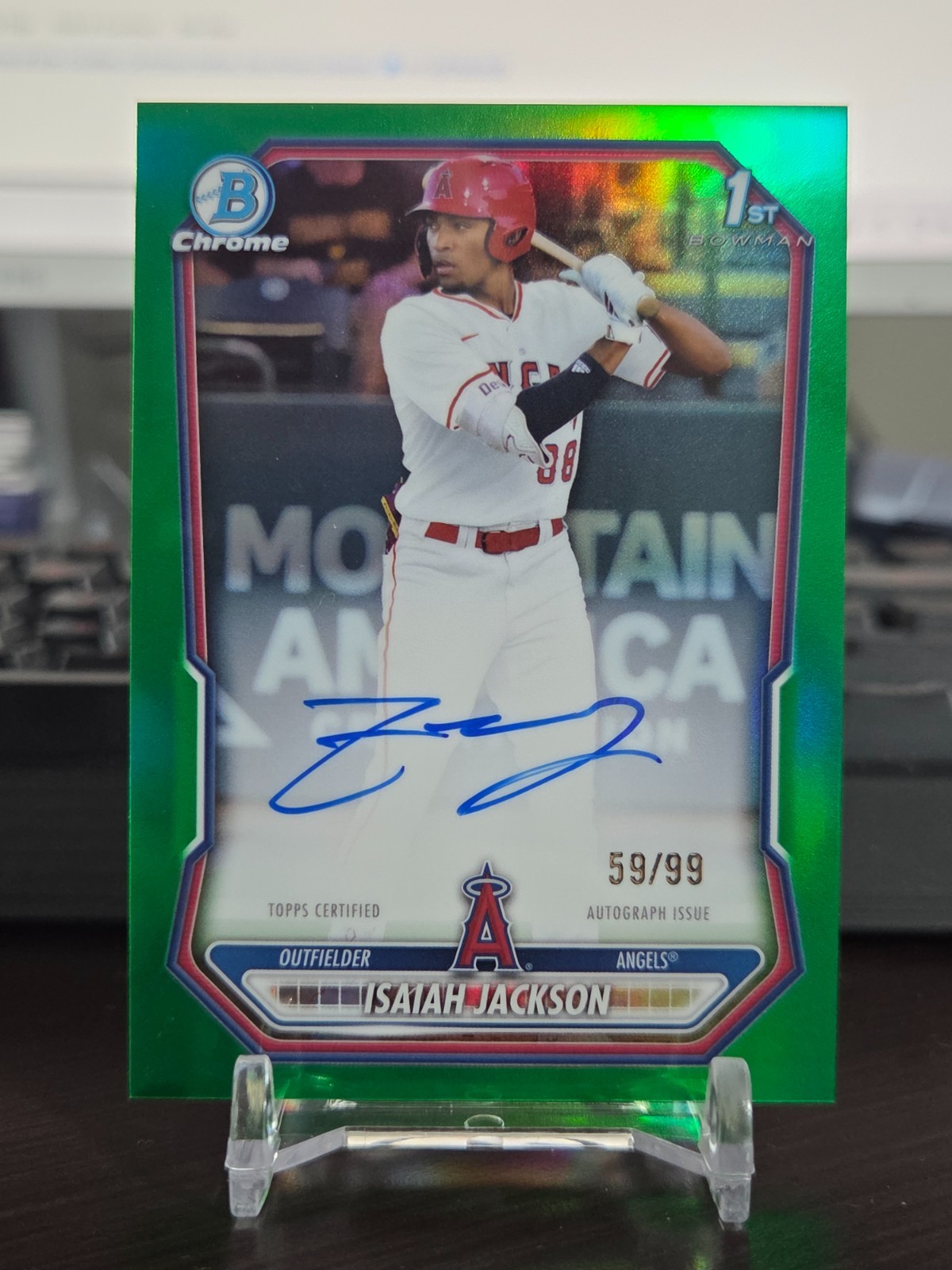 2026 Bowman Baseball - Isaiah Jackson /99 True Green Refractor Angels