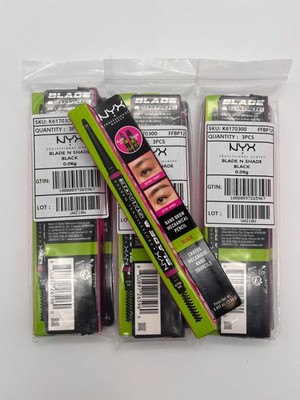 9x NYX BLADE & SHADE NANO BROW MECHANICAL PENCIL FFBP12 BLACK NEW MR 659