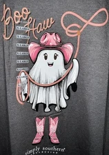 Simply Southern, Short Sleeve, T-Shirt, Halloween, Cowgirl Ghost, Women’s XL