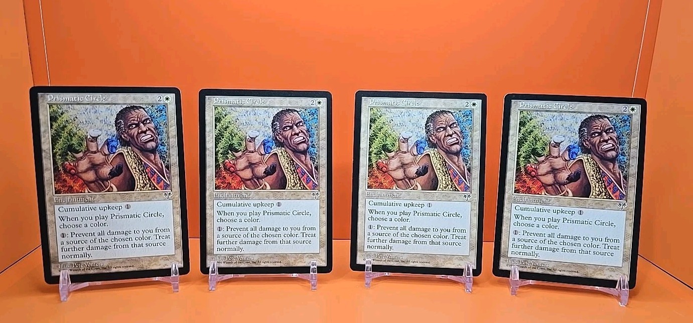 ⚪️⚪️⚪️ (4) 1996 MAGIC THE GATHERING PRISMATIC CIRCLE MIRAGE UNPLAYED ⚪️⚪️⚪️