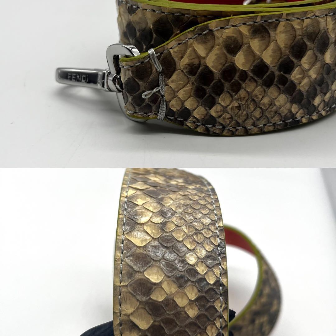 Fendi Python Leather Shoulder Strap Brown Orange … - image 7