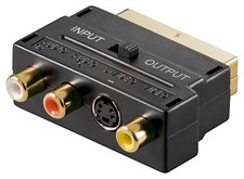 SCART Adapter auf 3x Cinch + S-Video SVHS Ums...