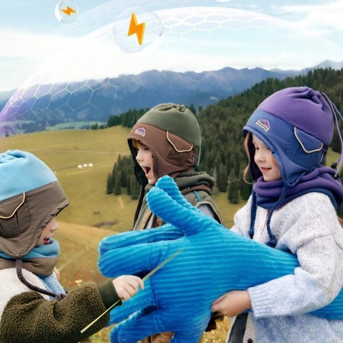 Thickened Winter Children's Hat Windproof Baby Scarf Outdoor Warm Set - Picture 7 of 12