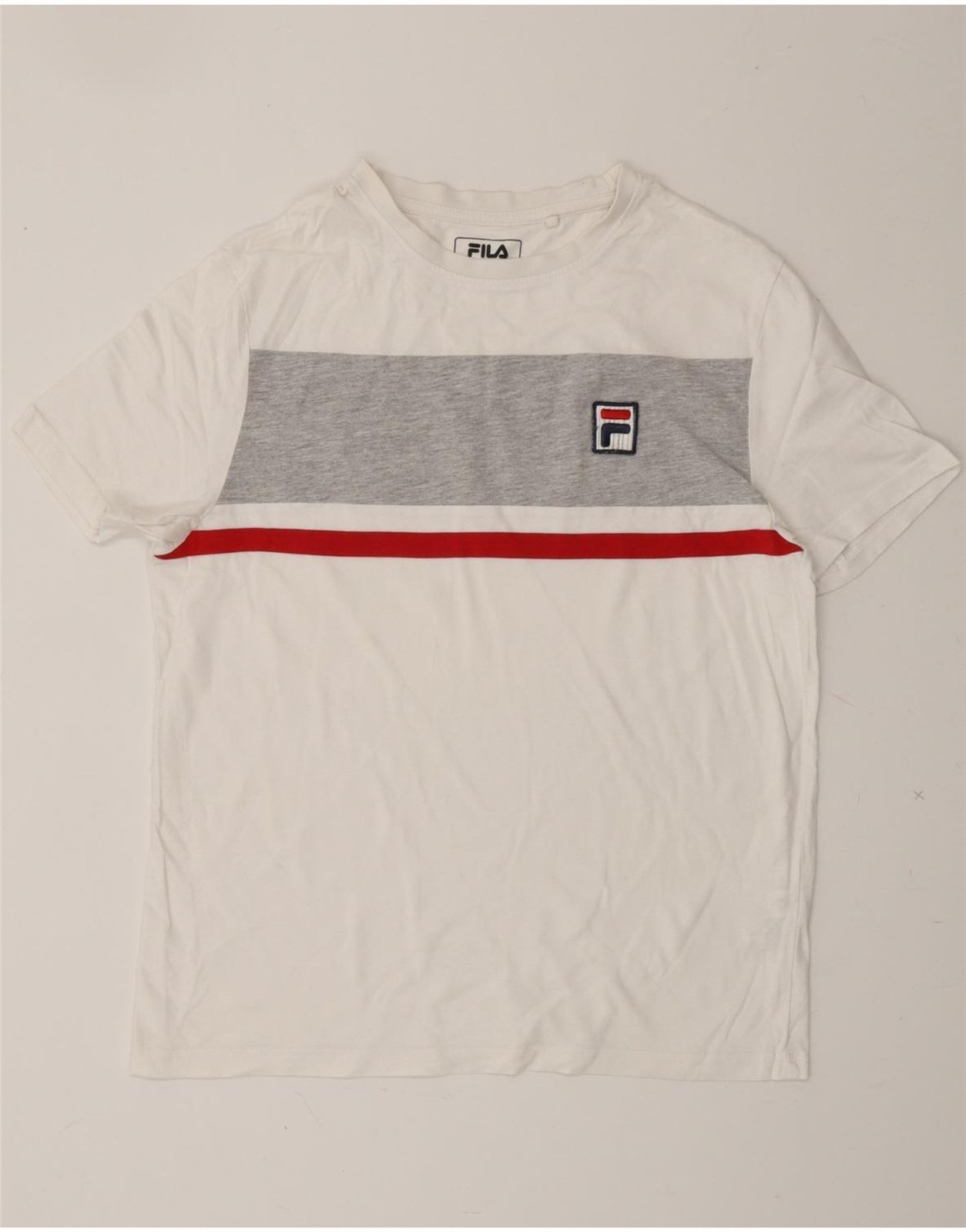 T shirt uomo FILA top XS bianco a righe cotone CY30