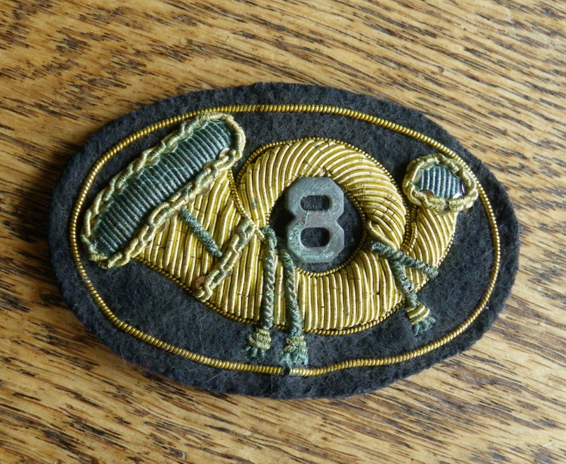 CIVIL WAR ERA 8TH INFANTRY BULLION KEPI HAT INSIGNIA