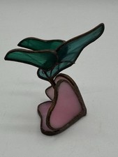 Vtg 3 Dimensional Stained Glass Hanging Hummingbird Suncatcher Leaded