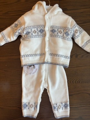 Sarah Louise Baby Junge 2-teiliges Strampler Set blau