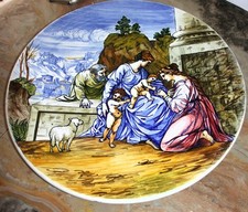 Prachtvoller  Großer Keramik Wand Teller signiert