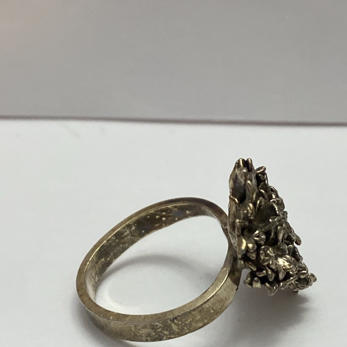 Vtg Sterling Silver 925 Brutalist Parsley Ring Flora Danica