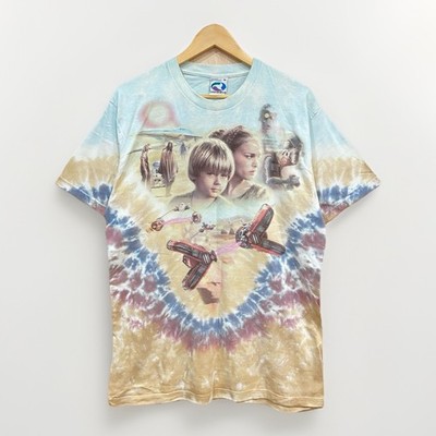 Vintage Star Wars Liquid Blue T-Shirt Herren Medium Anakin Phantom Menace Rare