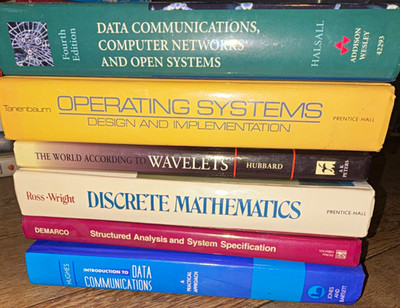 Lot of 6 Computer Science & Math Textbooks Tanenbaum Operating Systems Wavelets