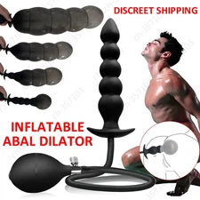 Male Prostate Massager Expand Silicone Inflatable Anal Butt Plug Dildo Sex Toy