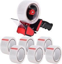 Heavy Duty Tape Gun  Dispenser W/ 6 Clear Packaging Tapes. Clear Packaging Tape