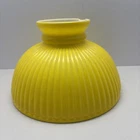 VTG Yellow White Milk Glass Lamp Shade Ribbed Student Oil Lamp Shade. L-27