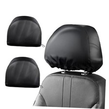 Headrest Covers for Cars Satin Universal Car Headrest Covers 2pcs for Black