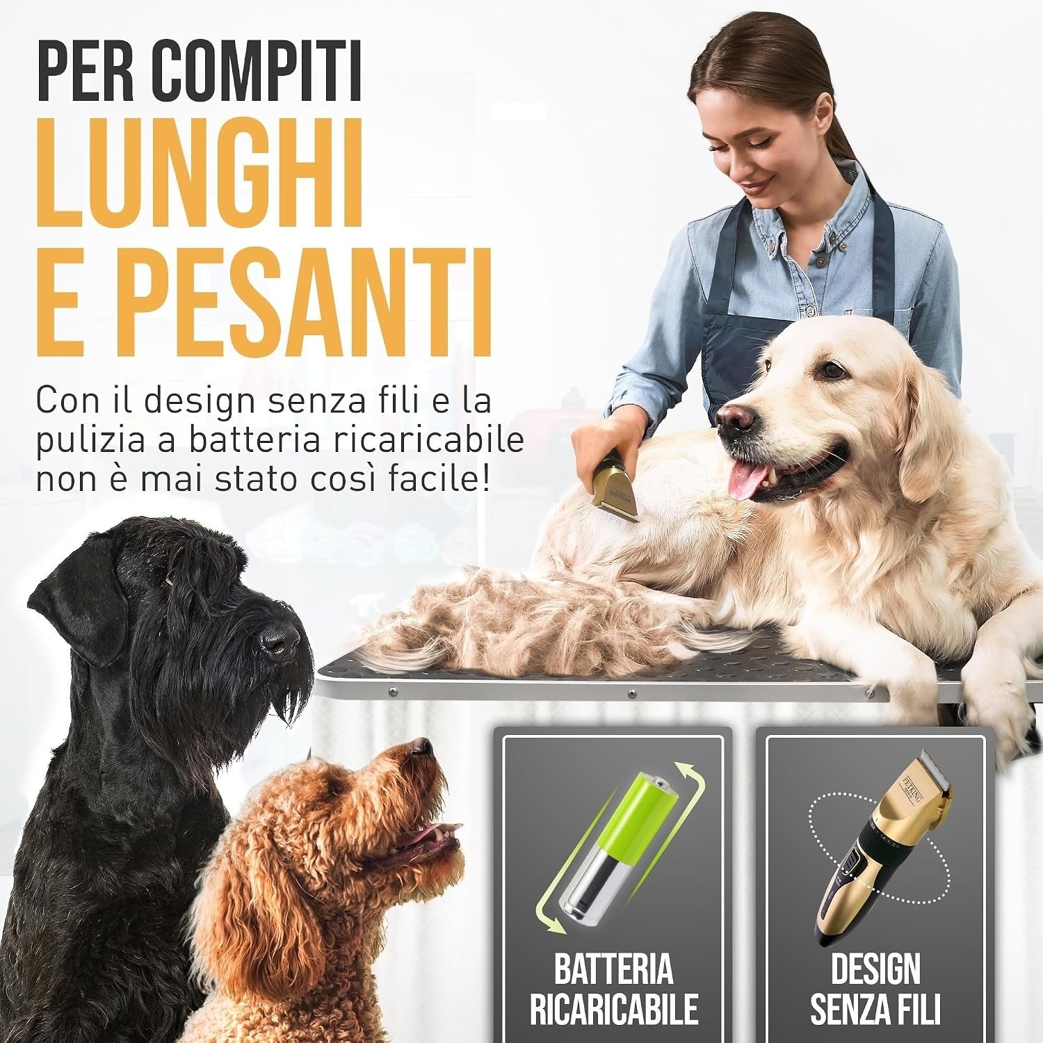 Kit Toelettatura Professionale Cani e Gatti, Tosatrice Tagliaunghie + Accessori foto 4