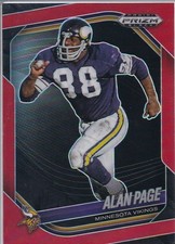 ALAN PAGE 2025 PANINI PRIZM BLACK FOOTBALL RED VIKINGS /299